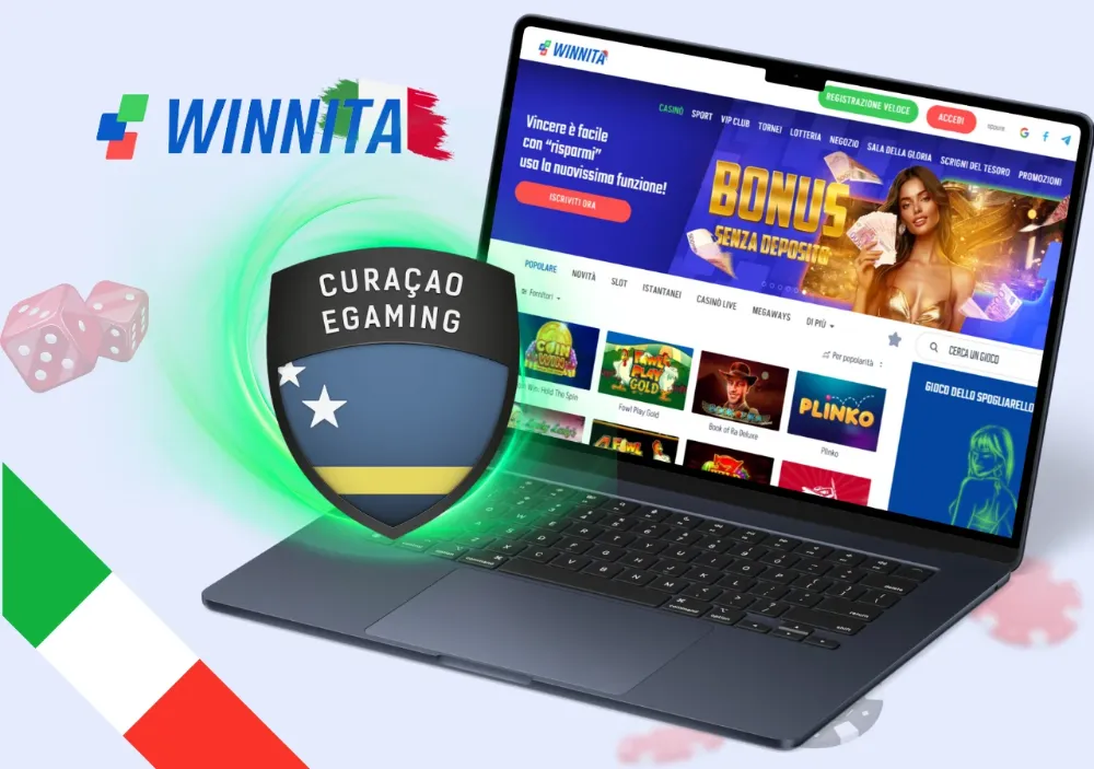 Interfaccia principale di Winnita Casino con giochi e bonus disponibili